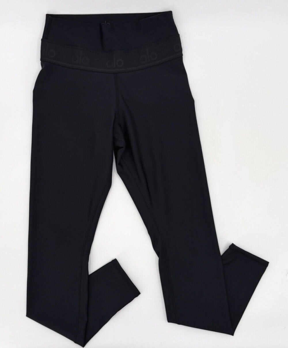 Alo Yoga Legging Pants Womens Medium Black Mid Rise Active Gym Workout